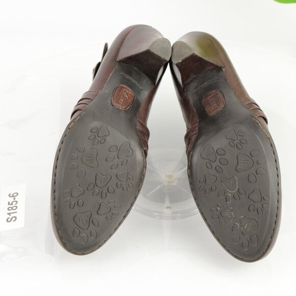 Born Womens Biddy Boot Size 8 Brown Leather Block Heel Bootie Elegant Buckle - Picture 8 of 12